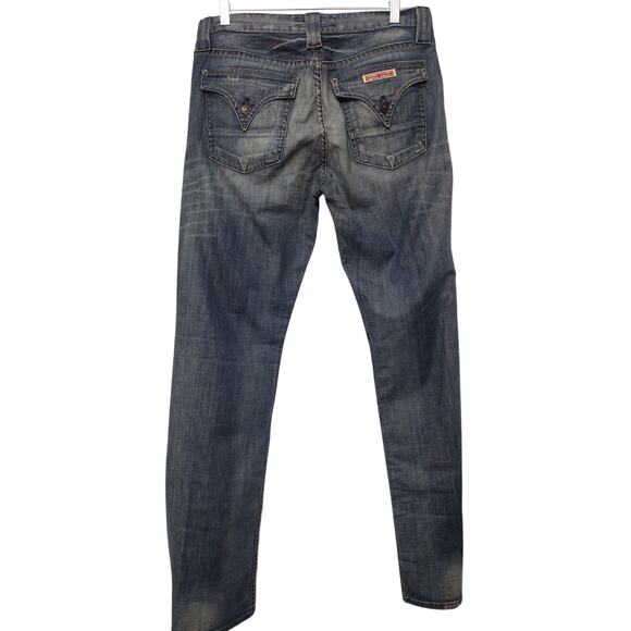 Hudson Mens Jeans 33 Medium Wash Mid Rise Straight Regular Fit Semi Distressed - Picture 1 of 10